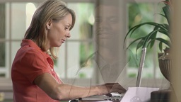 Woman using computer